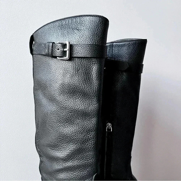 Massimo Dutti Black Pebbled Leather Women’s Knee High Riding Boots EU 37 US 6.5 - Picture 7 of 12